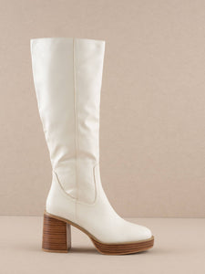 The Juniper White | Platform Knee-High Boots