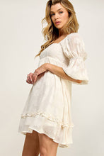 Load image into Gallery viewer, Evelyn Textured Peasant Sleeve Dress
