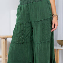 Load image into Gallery viewer, Basil Embroidered Patchwork Pants With Smocked Waist
