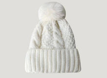 Load image into Gallery viewer, Fuzzy Knitted Pom Beanie Hat - Camel
