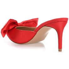 Load image into Gallery viewer, Cherry Stiletto Pump Heels In Satin
