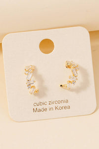 Cz Mini Silver Earrings