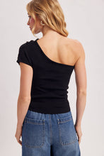 Load image into Gallery viewer, Delia Draped Knit Asymmetric One Shoulder Top
