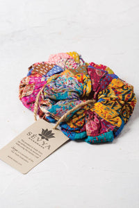 Silk Kantha Scrunchies - each