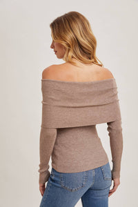 Brandi Off Shoulder Fitted Sweater