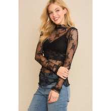 Load image into Gallery viewer, Lizzy Sheer Mesh Layering Top - Black
