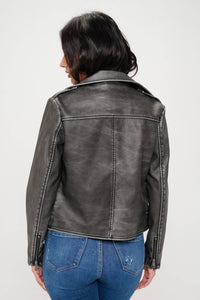 Izzy Biker Jacket in Charcoal