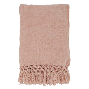 Knotted Chenille Throw: Blush / 50"x60"