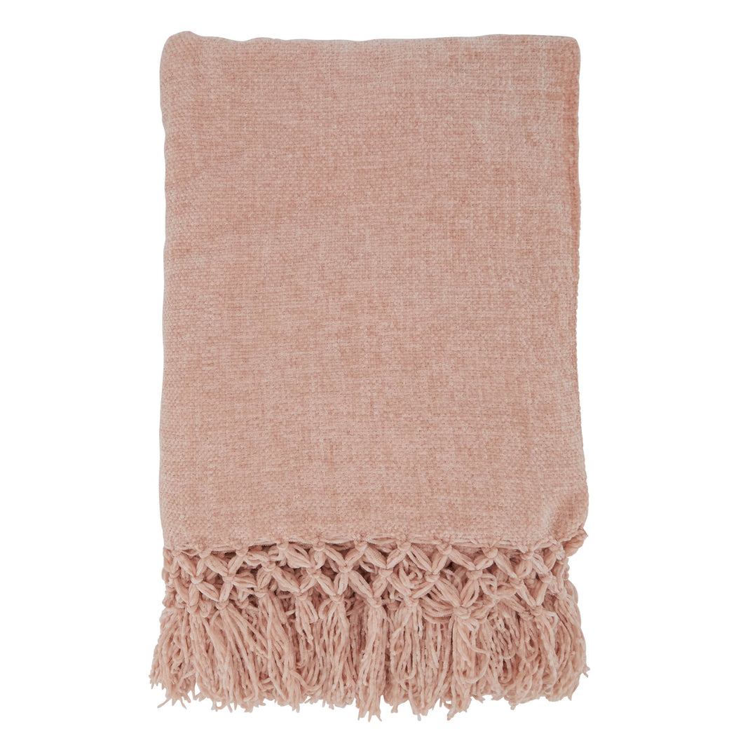 Knotted Chenille Throw: Blush / 50