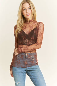 Lizzy Sheer Mesh Layering Top - Black