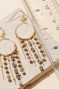 Crystal Fringe Earrings - Multi