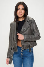 Load image into Gallery viewer, Izzy Biker Jacket in Charcoal
