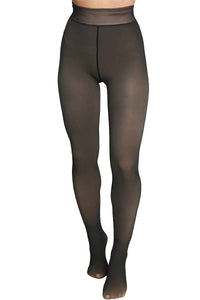 Women's Sheer Look Fleece Lined Pantyhose Tights: Nude