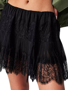 The Viral Lace Skirt - Black