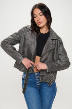 Load image into Gallery viewer, Izzy Biker Jacket in Charcoal
