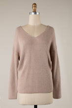 Load image into Gallery viewer, Spiced Latte Twist Back Sweater
