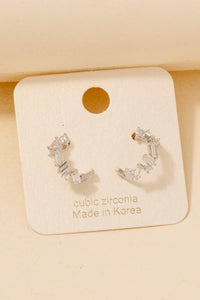 Cz Mini Silver Earrings