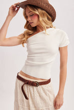 Load image into Gallery viewer, Delia Draped Knit Asymmetric One Shoulder Top
