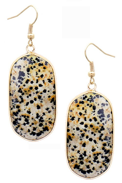 Dalmatian Jade Fish Hook Earrings – Moonstone & Moss