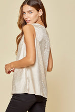 Load image into Gallery viewer, Creamy Satin Cowl Neck Sleeveless Blouse (Regular &amp; Plus)
