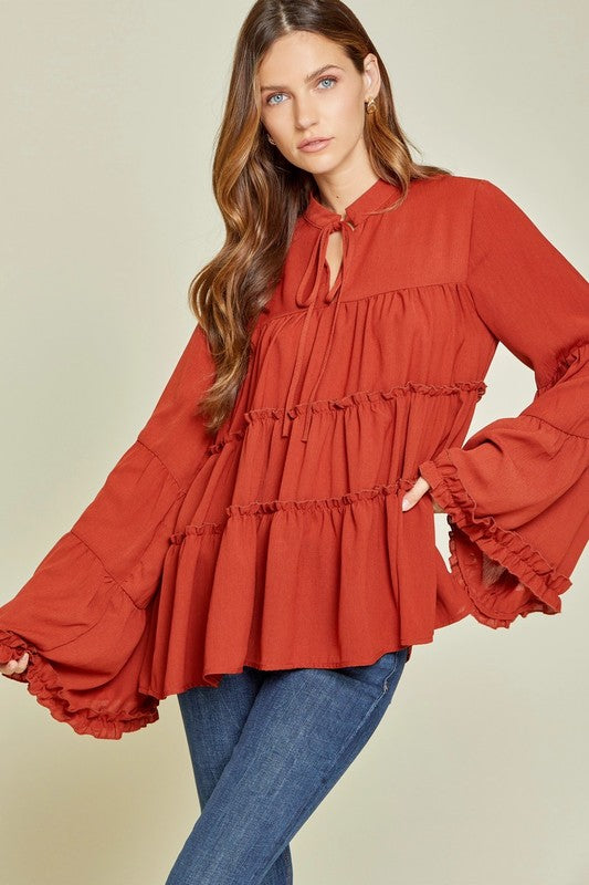 The Margarite Flowy Broomstick Blouse