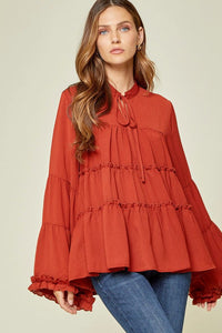 The Margarite Flowy Broomstick Blouse
