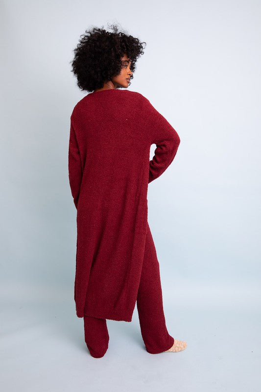 Soft and Sweet Lounge Cardigan in Wine