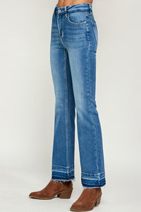 Mid Rise Ankle Detail Medium Wash Cropped Flare - 31" Inseam