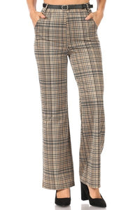 Hillary Palazzo Style Trousers in Plaid