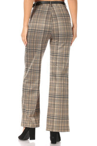 Hillary Palazzo Style Trousers in Plaid