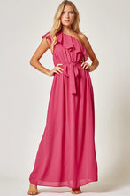Load image into Gallery viewer, SALE - Hibiscus One Shoulder Maxi Dress
