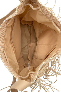Calista Woven Shoulder Bag in Natural