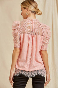 The Felicity Short Sleeve Lace Blouse