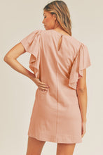 Load image into Gallery viewer, Roselyn Ruffle Sleeved Cotton Dress in Dusty Rose
