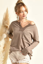 Load image into Gallery viewer, Izzy Waffle Front Henley Top
