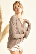 Load image into Gallery viewer, Izzy Waffle Front Henley Top
