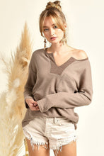 Load image into Gallery viewer, Izzy Waffle Front Henley Top
