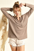 Load image into Gallery viewer, Izzy Waffle Front Henley Top
