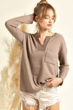 Load image into Gallery viewer, Izzy Waffle Front Henley Top
