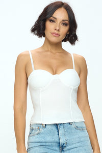 Cora Padded Tank in White | SALE