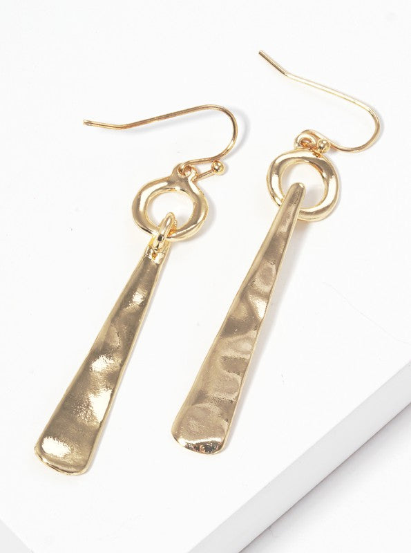 Aubrey Hammered Drop Earring in Gold