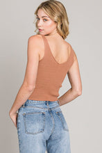 Load image into Gallery viewer, Lindsey Ribbed Cropped Tank in Clay
