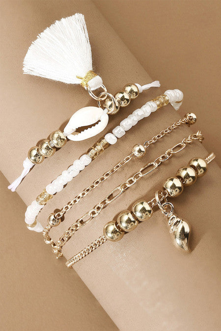 Gold Chains Bracelet Set