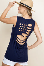 Load image into Gallery viewer, SALE - Cutaway Flag Back Tank in Navy
