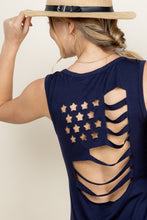 Load image into Gallery viewer, SALE - Cutaway Flag Back Tank in Navy
