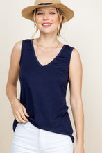 Load image into Gallery viewer, SALE - Cutaway Flag Back Tank in Navy

