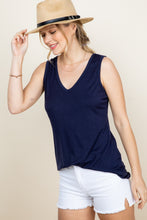 Load image into Gallery viewer, SALE - Cutaway Flag Back Tank in Navy
