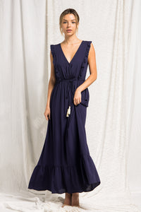 SALE - Navy Surplus Maxi with Tassel Ties