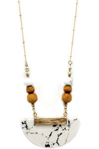 The Ambria Gemstone Necklace in Howlite