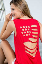 Load image into Gallery viewer, SALE - Cutaway Flag Back Tank in Red
